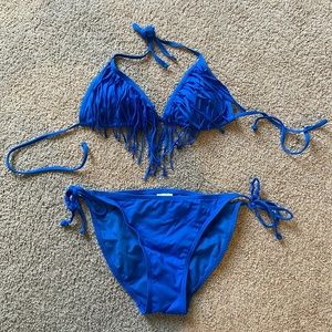 Like new blue bikini with padding in top